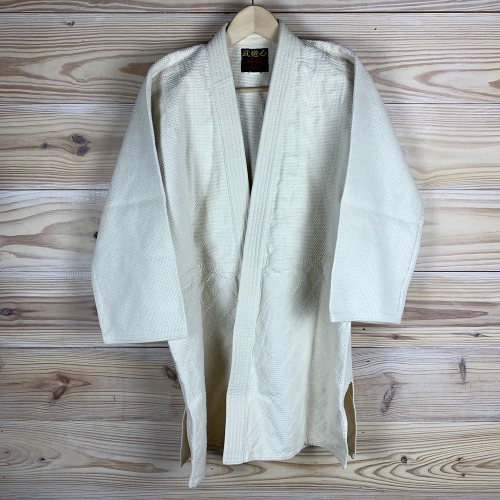 JK Martial Arts Gi Jacket Mens 4 White Judo Aikido Kimono Rice Grain Weave